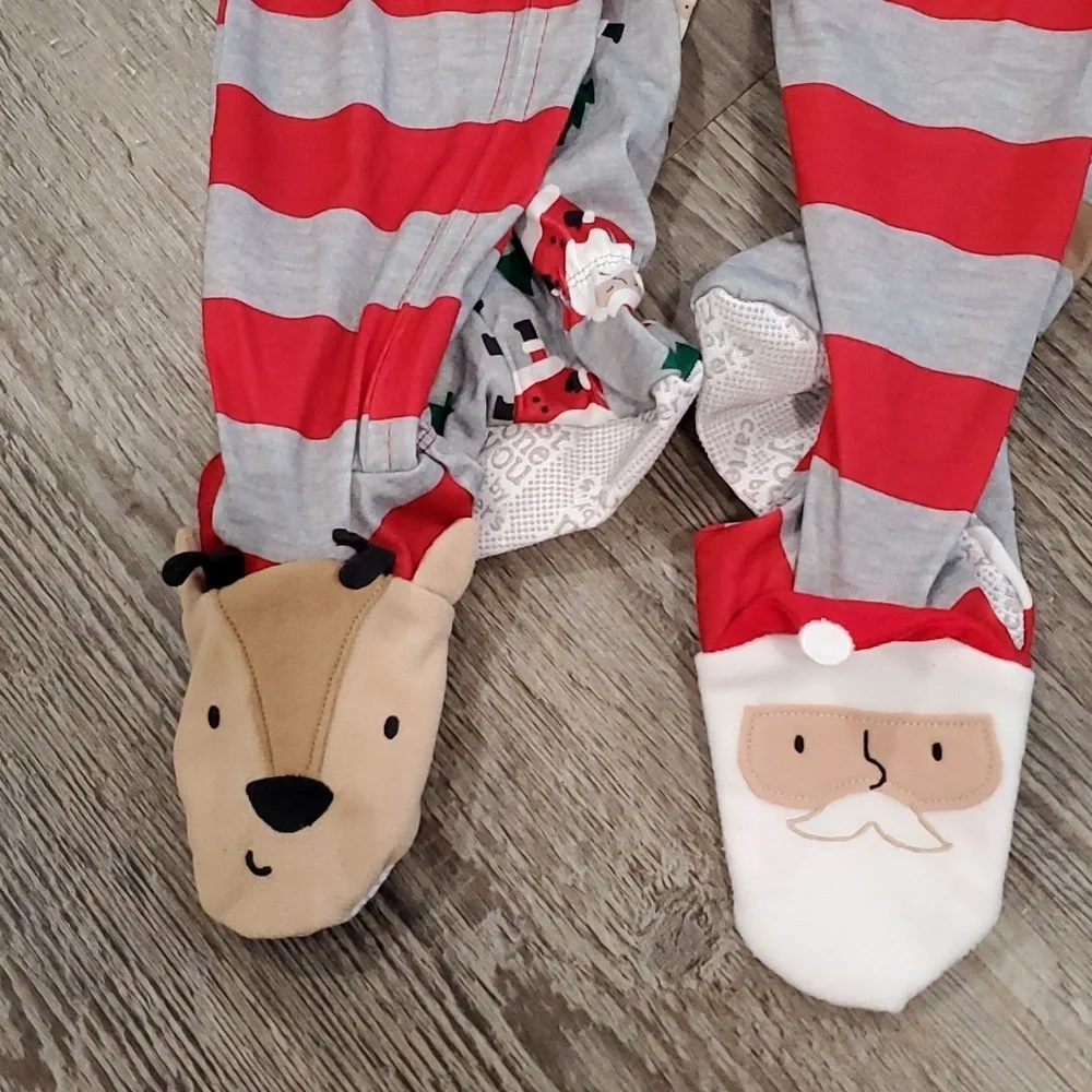Carter Set of 2 Santa & Reindeer Footie Pajamas Size 2T